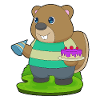 Beaver Birthday Cake