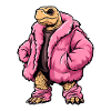 Fashion turtle with pink jacket