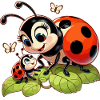 Ladybug mother plays with child