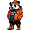 Panda Funny Winter