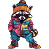 Raccoon Funny Winter