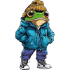 Frog Funny Winter