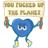 Climate activist retro mascot