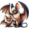 Bat mother with child