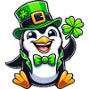 St. Patrick's Pinguin mit Glücksklee
