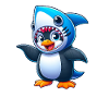 Funny Penguin Shark Carnival Cartoon