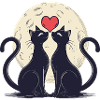 Two cats with heart 2