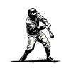 Baseball player black white