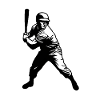 Baseball player black white