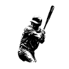 Baseball player black white