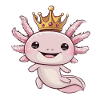 Kawaii Axolotl with Royal Crown.