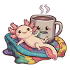 Kawaii Axolotl with Blanket and