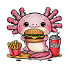 Axolotl Kawaii avec Restauration Rapide