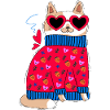 Chat et cœurs