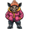 Sanglier Drôle Cochon d’Hiver