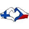 Suomi Tšekin tasavallan lippu kädet sydämen muoto