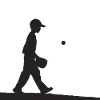Baseball player black white