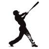 Baseball player black white