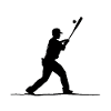 Baseball player black white
