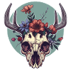 Wendigo Crâne Floral Wild