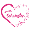 große Schwester rosa pink Herz