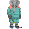 Elefant Eishockey Eishockeyschläger