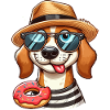 Dog with a donut