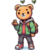 Süßer Teddybär mit Rucksack