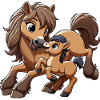 Horse with foal