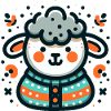 Cute sheep in a sweater