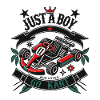 Go-kart loving boy retro style