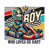 Boy who loves go-kart racing