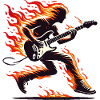 Burning guitarist