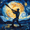Baseball Player Van Gogh
