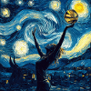 Volleyball Player Van Gogh