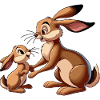 Hare with young brown