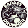 Badass Drummer Hippo Cool Gift