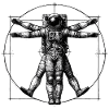 Vitruvian Astronaut Sketch Drawing Gift