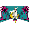Llama on skateboard