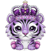 Kawaii tiger with magnificent crown