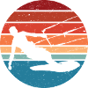 Retro Sunset Surfer Silhouette