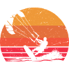 Sunset Kitesurfing Silhouette Design
