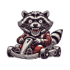 Raccoon Go-Kart Adventure Style rétro