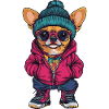 Chihuahua Dog Funny Winter