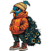 Peacock Bird Funny Winter