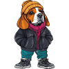 Beagle Dog Funny Winter