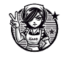 Cartoon Girl with Peace Sign