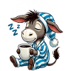 Sleeping Donkey with Coffee