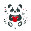 Panda avec coeur – Saint-Valentin aimante