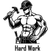 Oben-ohne-Bauarbeiter - Hard Work Design